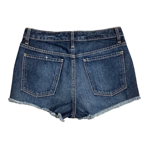 Junior’s Mossimo 9 M Medium Navy Blue Denim Jeans Chino Shorts Cut Offs Cotton - Picture 4 of 6